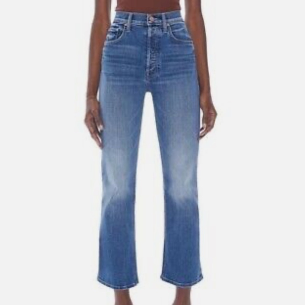 MOTHER Tripper Ankle Blue Cropped Jeans with Flare Size 28